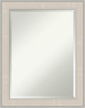 Amanti Art White Bathroom Mirror for Over Sink, 29x23 Cottage White Silver Rectangle Vanity Mirror, Medium Coastal Wood Frame, Hangs Horizonally and Vertically, Bathroom Wall Decor, Beveled Edge