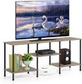 OYEAL 50 inch TV Stand for Living Room Farmhouse Entertainment Center with Storage Shelves 3 Tier TV Console Table Media Cabinet for 50 43 40 32 Inch TV, Rustic Grey