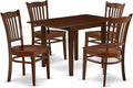 East West Furniture NDGR5-MAH-W 5 Piece Kitchen Table Set for 4 Includes a Rectangle Dining Table with Dropleaf and 4 Dining Room Chairs, 30x48 Inch, Mahogany