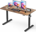 Electric Standing Desk, Large Height Adjustable Stand up Desk, 48 x 24 Inches Sit Stand Home Office Desk, with Splice Board, Black Frame/Rustic Brown Top