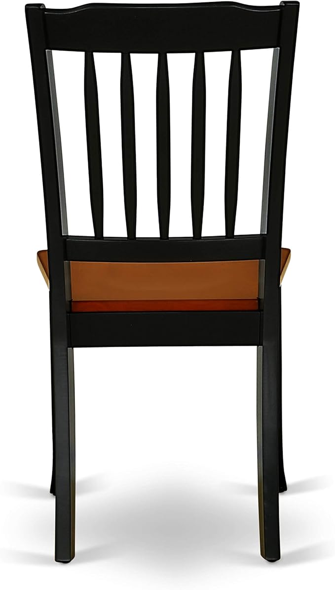 East West Furniture MZDA3-BCH-W 3 Piece Dinette Set for Small Spaces Contains a Rectangle Dining Table with Dropleaf and 2 Kitchen Dining Chairs, 36x54 Inch, Black & Cherry