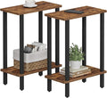 TUTOTAK Small Side Table, Narrow End Table, Set of 2, Skinny Sofa Table, Slim Nightstand, Couch Table, Living Room, Bed Room, Brown TB01BB0622