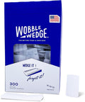 The Original Wobble Wedge Rigid Plastic Shims-MADE IN USA- Heavy-Duty Leveling Wedges for Furniture, Tables, Toilets, Home Improvement & Work Projects-Transparent Plastic Shim, Leveling Feet, 300 Pack