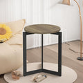 Round Dining Table, 15.75" Small Dinner Table with Metal Base Round Brown Side End Tables for Dining Room, Kitchen, Living Room
