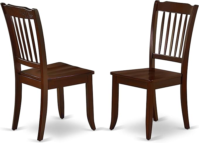East West Furniture DODA5-MAH-W 5 Piece Dining Room Furniture Set Includes a Rectangle Wooden Table with Butterfly Leaf and 4 Kitchen Dining Chairs, 42x78 Inch, Mahogany