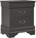 Yaheetech Fully-Assembled Nightstand with Drawers, Classic 2-Drawer Nightstand Large Bedside Table with Storage, Wooden Painted Storage Cabinet for Bedroom, 21.5″L×16″W×24.5″H, Rustic Gray