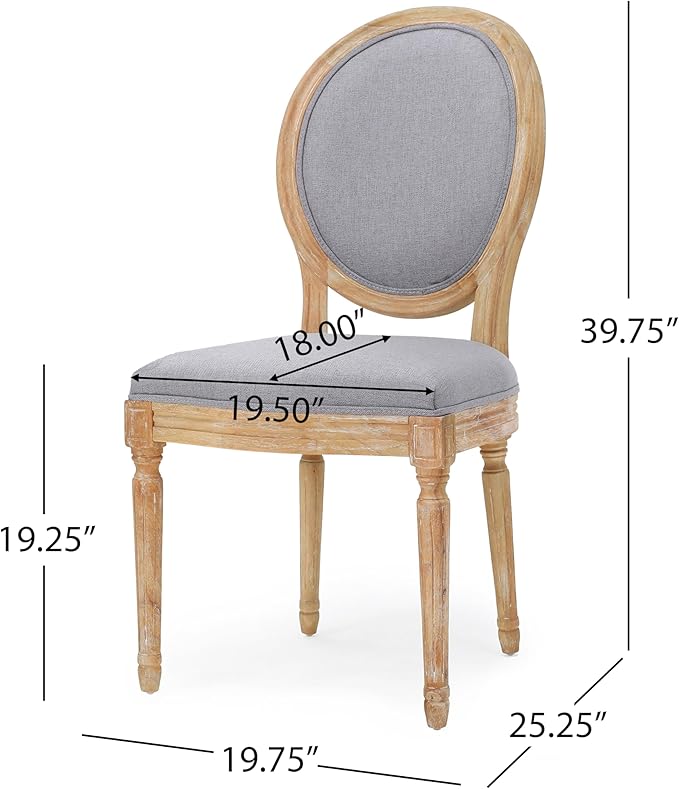 Christopher Knight Home Phinnaeus Fabric Dining Chairs, 2-Pcs Set, Light Grey