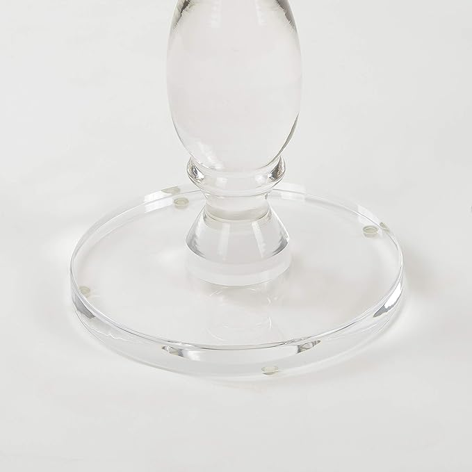 LIKENOW Acrylic End Table,Acrylic Side Table,Modern Nightstand with Clear Small Round Top and Solid Post for Living Room,Bedroom and Lobby 18.9x18.9x23.6High inches