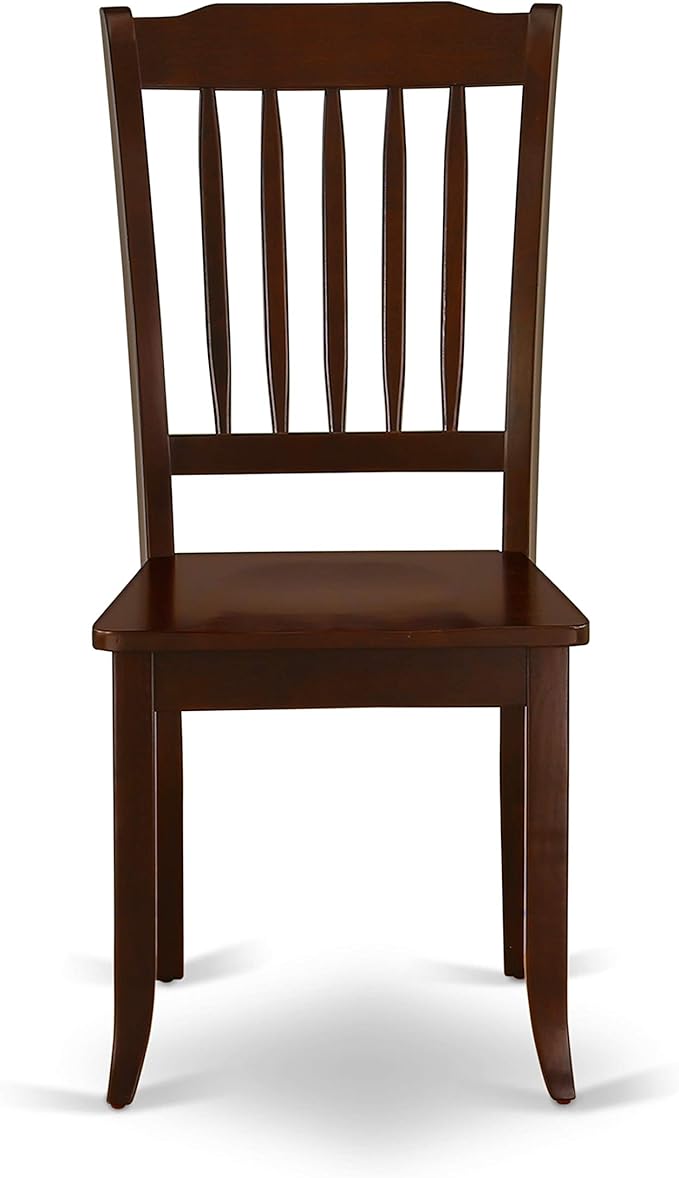 East West Furniture ESDA3-MAH-W 3 Piece Modern Dining Table Set Contains a Round Wooden Table with Pedestal and 2 Dining Room Chairs, 30x30 Inch, Mahogany