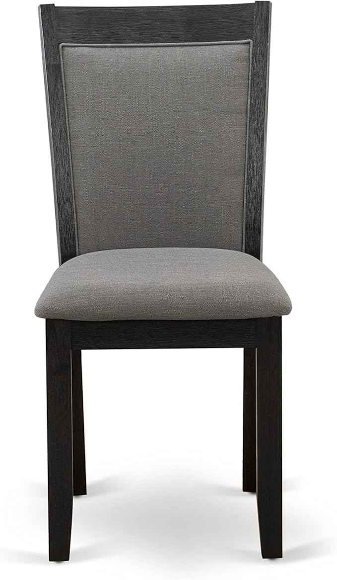 East West Furniture X677MZ650-5 5 Piece Dining Room Set Includes a Rectangle Dining Table with X-Legs and 4 Dark Gotham Grey Linen Fabric Upholstered Chairs, 40x72 Inch, Multi-Color