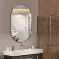 ANDY STAR Brushed Nickel Oval Bathroom Mirror, 24x36 Nickel Pill-Shaped Mirror, Oval Mirrors Wall-Mounted Mirror Vertical/Horizontal