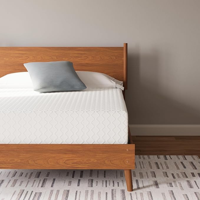 Signature Design by Ashley Twin Size Chime 12 Inch Medium Firm Memory Foam Mattress with Green Tea & Charcoal Gel for Pressure Relief, Fiberglass Free, Mattress In A Box