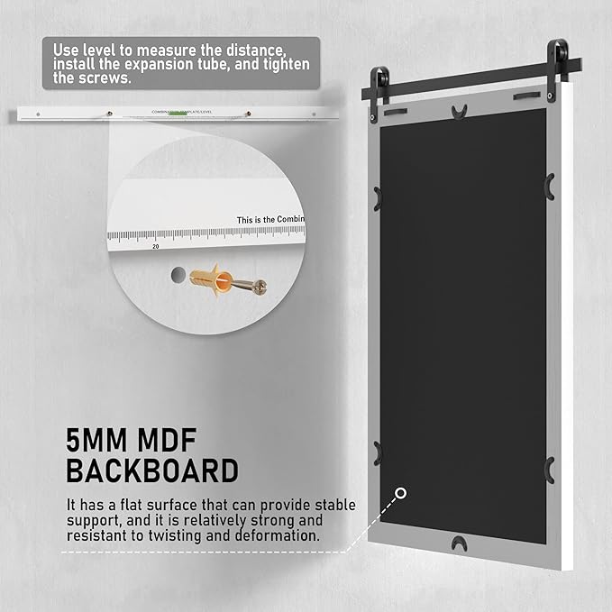 Farmhouse Bathroom Mirror, White Rustic Square Mirror for Wall Wood Framed Vanity Mirrors, Barn Door Style Decor Living Room Entryway Bedroom Mirrors, 18x26INCH (Hanging/Leaning)