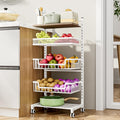 HapiRm Fruit Basket Kitchen Cart - 5 Tier Adjustable Vegetable Storage Rack, Large Capacity Rolling Kitchen Carts on Wheels for Snack Onion and Potato Storage