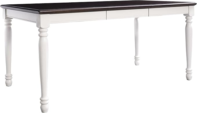 Crosley Furniture Shelby 6-Piece Traditional Dining Table Set for 7 with 4 Chairs and a Wood Bench, Distressed White