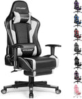 GTRACING Gaming Chair with Footrest Speakers Video Game Chair Bluetooth Music Heavy Duty Ergonomic Computer Office Desk Chair