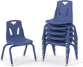 Berries Jonti-Craft 8124JC6003 Stacking Chairs with Powder-Coated Legs, 14" Height, Blue, Pack of 6
