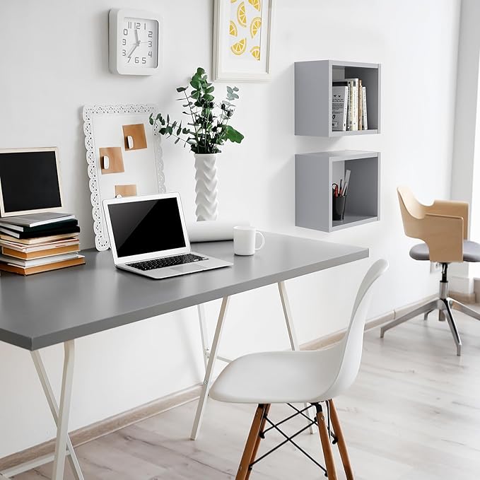 Kaboon 36x20 inch Table Top Universal, Solid One-Piece Desktop, Reversible Melamine Countertop, Double Desks, L-Desk DIY, Gray
