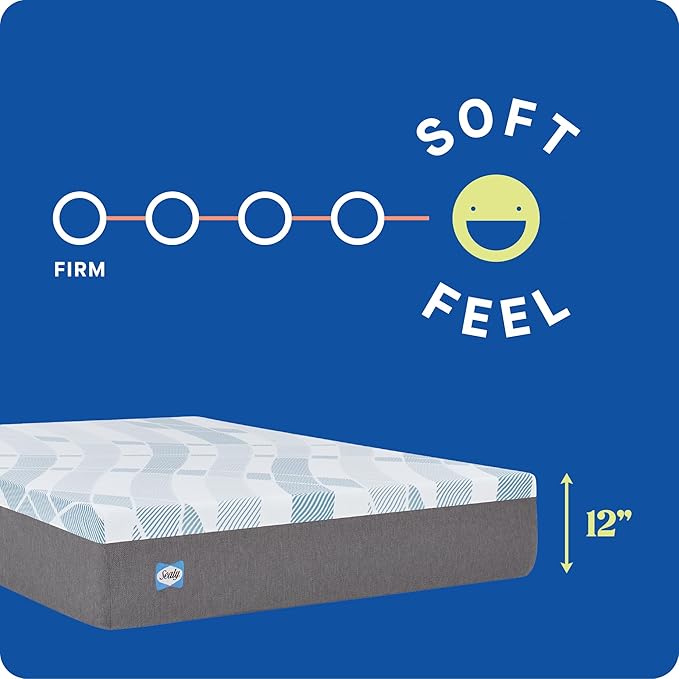 Sealy Dreamlife 12” Foam Mattress-in-a-Box, King, SealyComfort Gel Memory Foam, SealySupport Transition Foam, Surface-Guard Technology