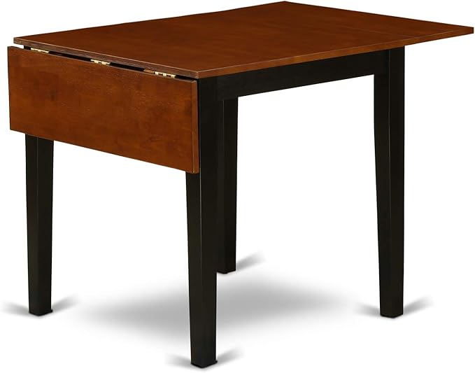 East West Furniture NDAV5-BCH-W 5 Piece Dining Table Set for 4 Includes a Rectangle Kitchen Table with Dropleaf and 4 Dining Room Chairs, 30x48 Inch, Black & Cherry