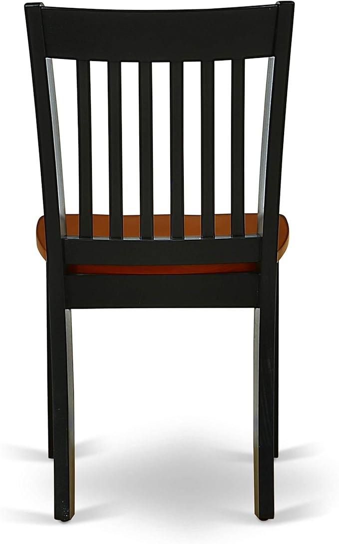 East West Furniture QUNO5-BCH-W 5 Piece Kitchen Table & Chairs Set Includes a Rectangle Dining Table with Butterfly Leaf and 4 Dining Room Chairs, 40x78 Inch, Black & Cherry