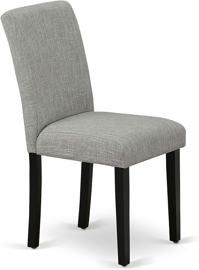 East West Furniture DUAB5-BLK-06 5 Piece Kitchen Table Set for 4 Includes a Rectangle Dining Table and 4 Shitake Linen Fabric Parson Dining Room Chairs, 36x60 Inch, Black