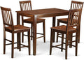 East West Furniture YAVN5-MAH-W 5 Piece Counter Height Dining Set Includes a Rectangle Dinette Table and 4 Kitchen Dining Chairs, 30x48 Inch, Mahogany