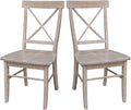 X-Back Dining Chairs Set of 2 Washed Gray Taupe Solid Wood Parawood Construction, Stylish and Comfortable Chairs for Kitchen/Dining, 18.9"W x 22.2"D x 36.9"H, 225 lb Weight Capacity