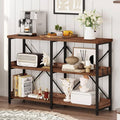 BON AUGURE Rustic Console Table with Shelves, 3 Tier Sofa Table Behind Couch for Living Room, Wood Metal Entryway Tables for Hallway, Foyer, Entrance (47 Inch, Rustic Oak)