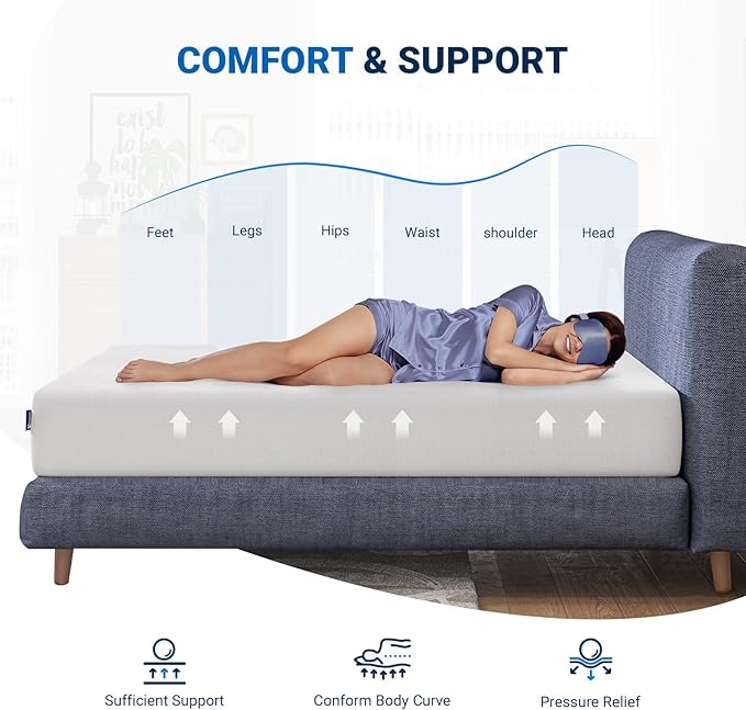 Avenco Queen Mattress, 14 Inch Queen Memory Foam Mattress in a Box for Refresh Sleep & Pressure Relief, CertiPUR-US Certified Medium Firm Mattresses