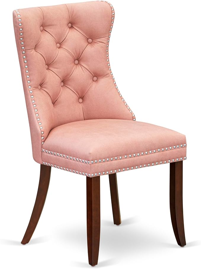 East West Furniture DODA9-MAH-23 9 Piece Kitchen Table Set Includes a Rectangle Dining Table with Butterfly Leaf and 8 Polyester Fabric Upholstered Chairs, 42x78 Inch, Mahogany