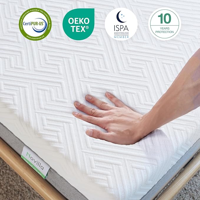 Novilla Full Size Mattress, 8-Inch Gel Memory Foam Mattress for Pressure Relief, Enhanced Support & Plush Comfort, Full Bed in a Box, Bliss