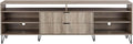 Manhattan Comfort Dumbo Mid Century Modern TV Stand for Televisions up to 80 Inches, Home Entertainment Center with Storage, 6 Shelves, 2 Drawers, No Tool Assembly, 85" Wide, Rustic Grey
