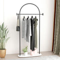Black Clothing Rack, Modern Clothes Rack with Shelf, Heavy Duty Freestanding Coat Rack, Metal Coat Hanger Stand with Hooks for Boutique Office