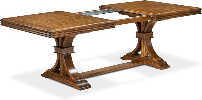 NEFL7-AWA-04-7-Piece Dining Table Set Includes a Rectangular Table and 6 Light Tan Linen Fabric Kitchen Chairs with Padded Chair Back - Antique Walnut Finish.