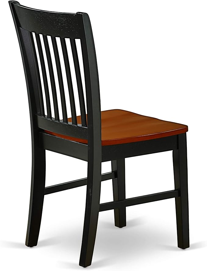 East West Furniture QUNO5-BCH-W 5 Piece Kitchen Table & Chairs Set Includes a Rectangle Dining Table with Butterfly Leaf and 4 Dining Room Chairs, 40x78 Inch, Black & Cherry