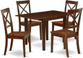 East West Furniture NDBO5-MAH-W 5 Piece Dining Room Furniture Set Includes a Rectangle Dining Table with Dropleaf and 4 Wood Seat Chairs, 30x48 Inch, Mahogany