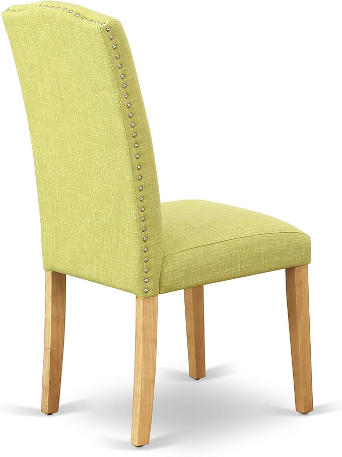 East West Furniture OXEN3-OAK-07 3 Piece Dining Table Set for Small Spaces Contains a Square Dining Room Table and 2 Limelight Linen Fabric Parsons Chairs, 36x36 Inch, Oak