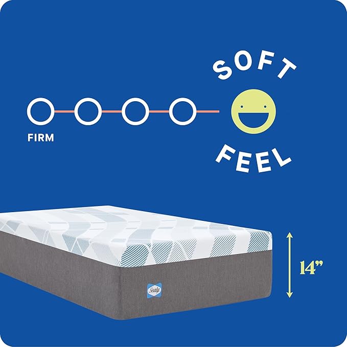 Sealy Dreamlife 14” Foam Mattress-in-a-Box, Twin XL, SealyComfort Gel Memory Foam, SealySupport Transition Foam, Machine Washable Cover