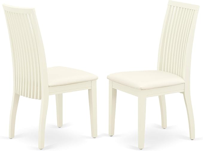 East West Furniture CAIP7-LWH-C 7 Piece Kitchen Table & Chairs Set Consist of a Rectangle Dining Room Table and 6 Linen Fabric Upholstered Dining Chairs, 36x60 Inch, Linen White