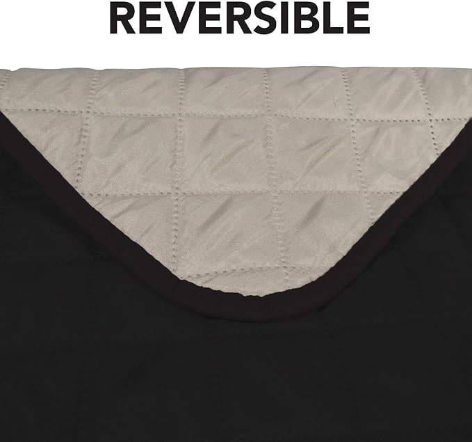 PureFit Reversible Sofa Cover Water Resistant Recliner Couch Cover, Machine Washable Furniture Cover with Adjustable Strap for Dogs, Pets (Recliner, Black/Beige)