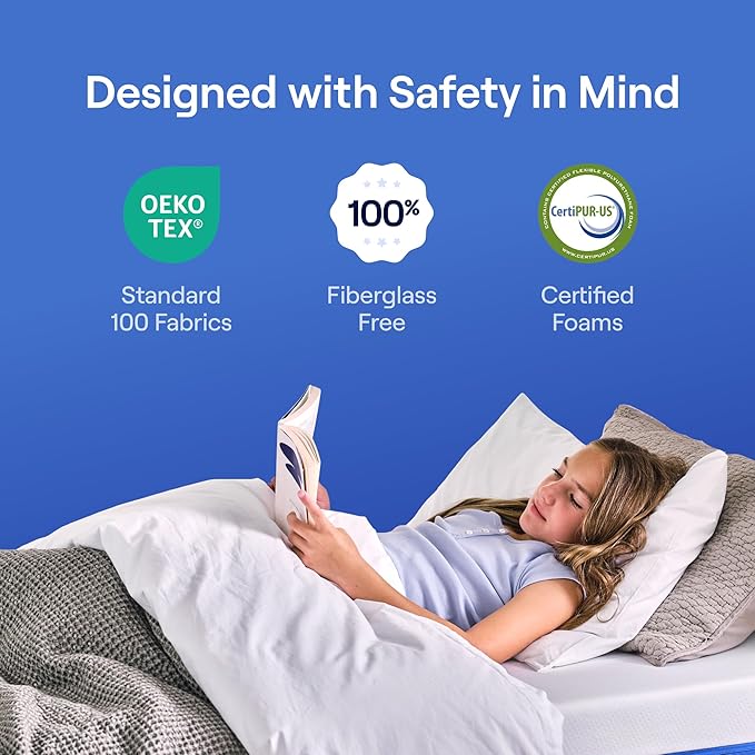 Nectar Kids Twin Mattress 8” - 2-Sided Design for Growing Children - Machine Washable Cooling Cover - Pressure Relieving Memory Foam - Fiberglass Free - 365 Night Trial