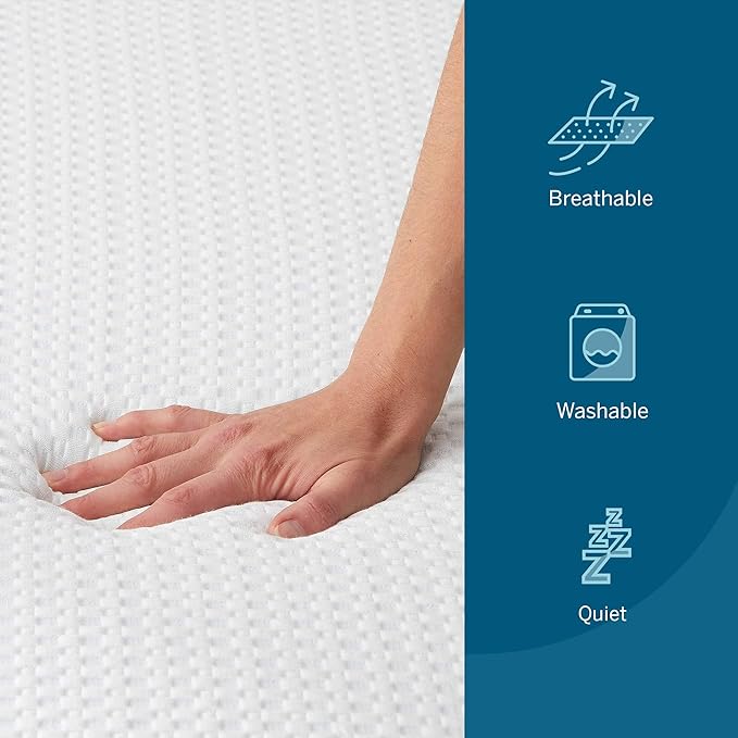 LUCID 2 Inch Traditional Foam Topper and LUCID Zippered Enclosure Mattress Topper Cover, Full
