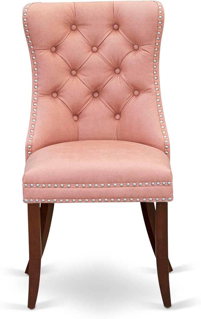 East West Furniture DODA9-MAH-23 9 Piece Kitchen Table Set Includes a Rectangle Dining Table with Butterfly Leaf and 8 Polyester Fabric Upholstered Chairs, 42x78 Inch, Mahogany