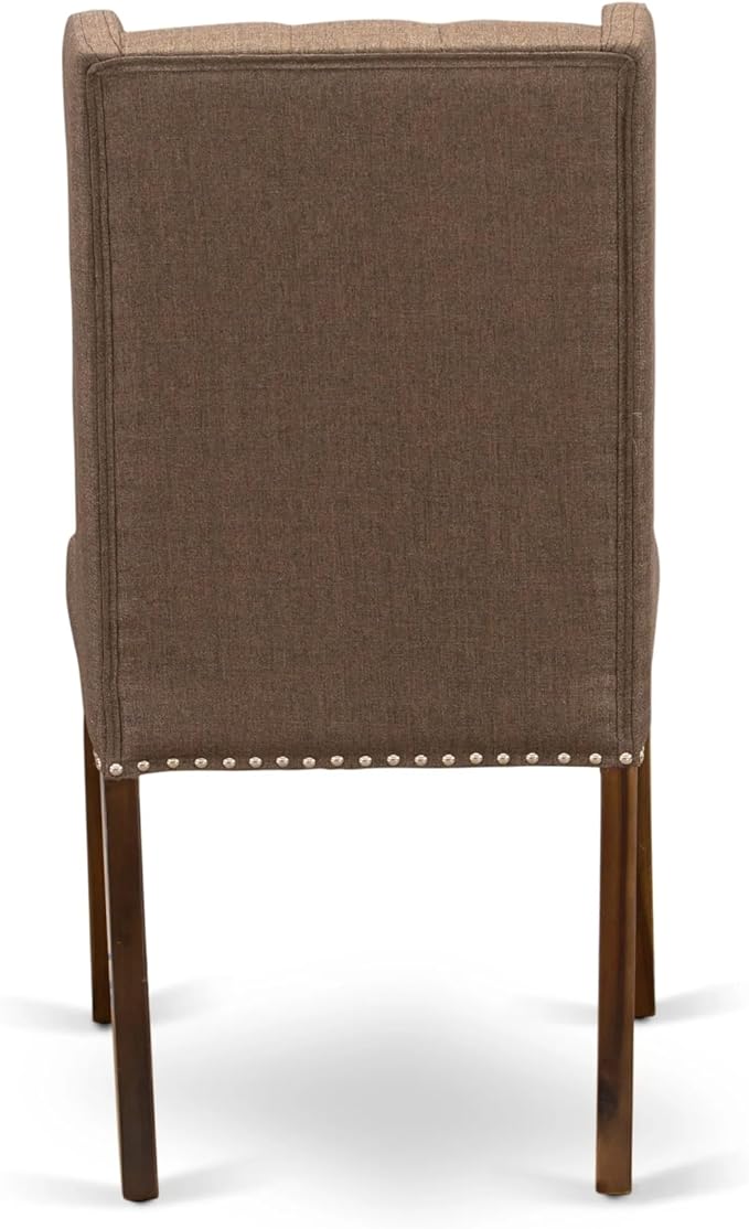 X07FO-B08-18 - 9 Pieces Dining Set Includes an Extendable Rectangle Kitchen Table, 7 Dining Chairs and 1 Modern Bench, 39x120 Inch, Antique Walnut