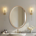 OVALCREST - Oval Wooden Beveled Wall Mirror for Home Decor, Bathroom, Vanity, Bedroom, Living Room, Hallway - London Style (Gold Spray) 23.1 x 29.1