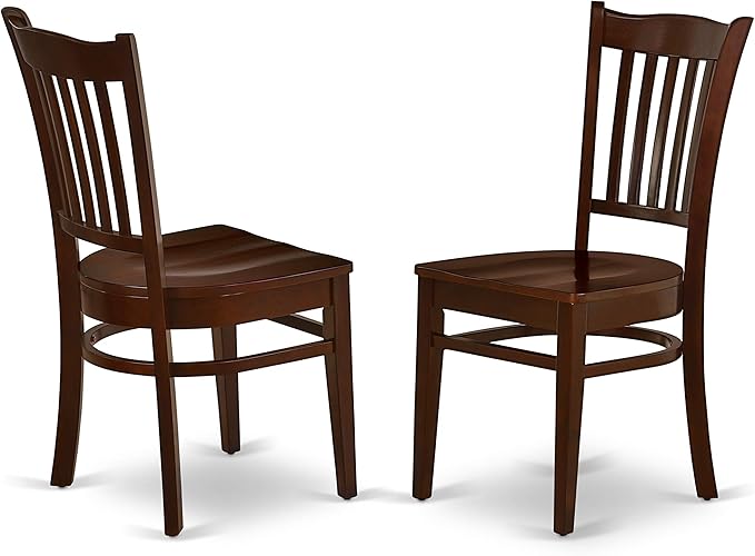 East West Furniture NDGR3-MAH-W 3 Piece Modern Dining Table Set Contains a Rectangle Wooden Table with Dropleaf and 2 Kitchen Dining Chairs, 30x48 Inch, Mahogany