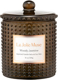 LA JOLIE MUSE Woody Jasmine Candles for Home Scented, Luxury Candles Gifts for Women, Mother's Day Gift, Natural Soy Wax, 75 Hours 10 OZ
