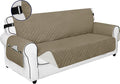 PureFit Reversible Sofa Couch Cover Water Resistant Couch Covers for 3 Cushion, Washable Furniture Cover with Non-Slip Foam and Adjustable Strap for Dogs, Pets (Oversized Sofa, Beige/Ivory)