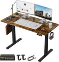 Electric Standing Desk Adjustable Height Stand Up Desk Ergonomic Sit Stand Desk for for Work Office Home Computer Desk Workstation (Rustic Brown C65, 48 * 24)